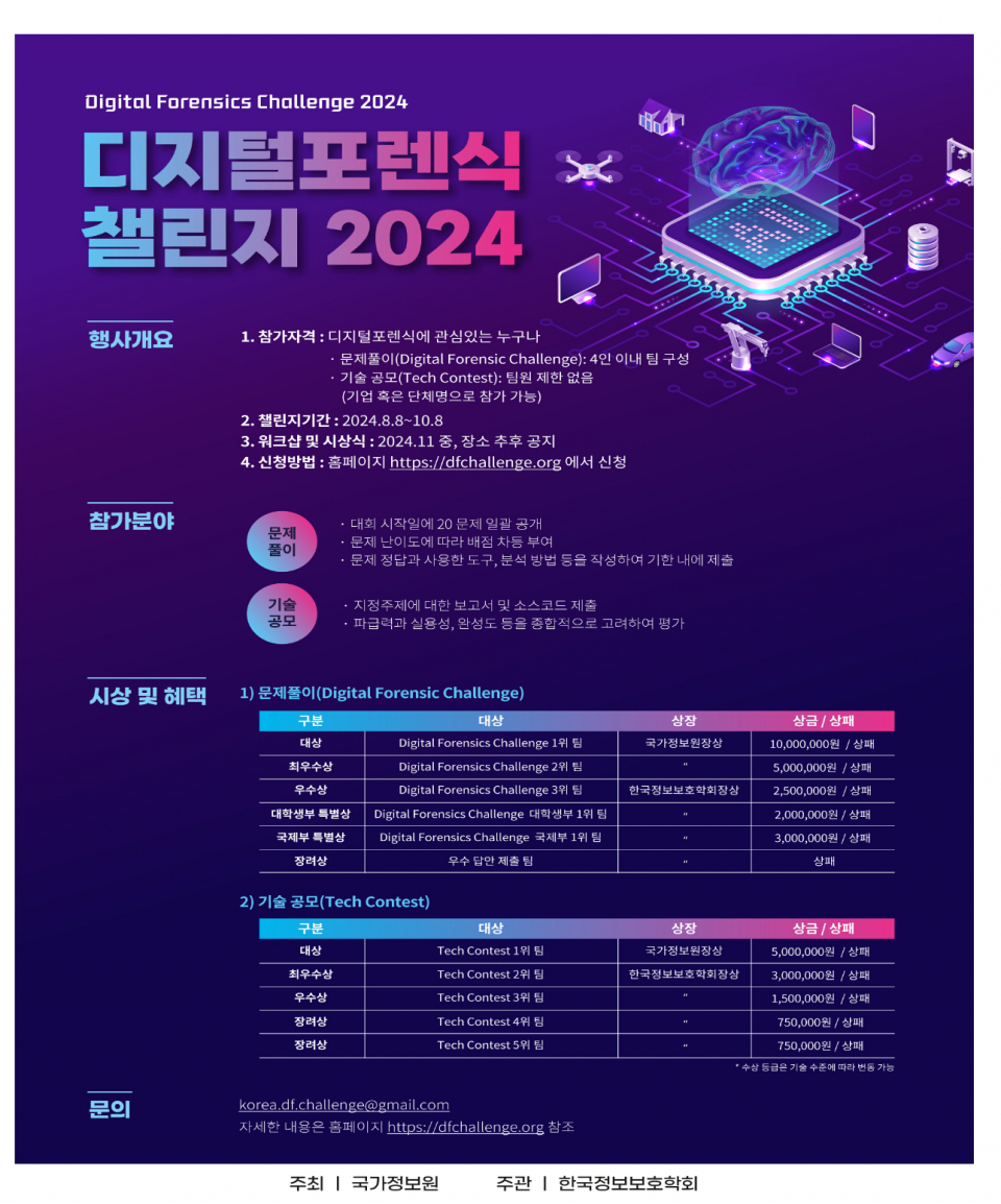 국정원, ‘디지털포렌식 챌린지 2024’ 개최